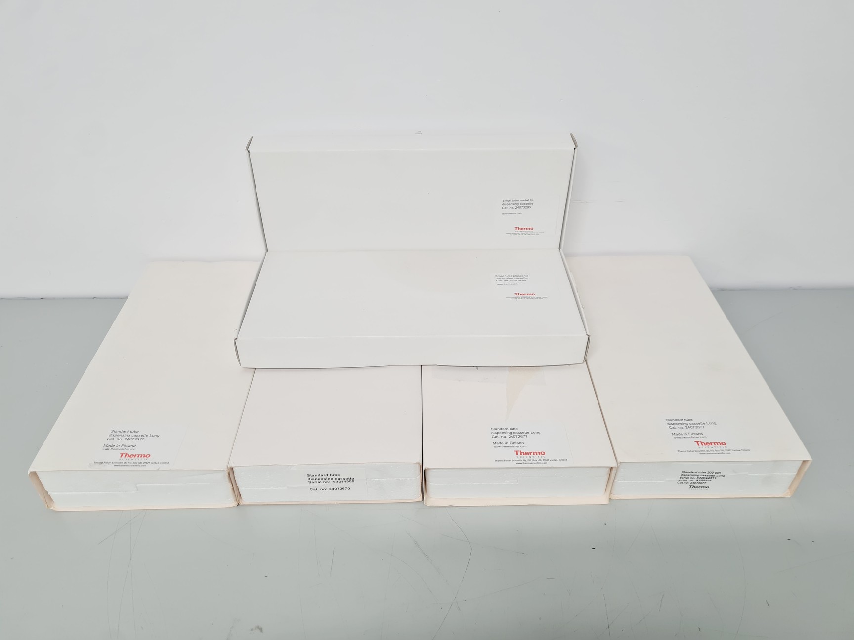 Image of 6 x Thermo Scientific Dispensing Cassettes - Metal Tip, Plastic Tip & 200cm Tube