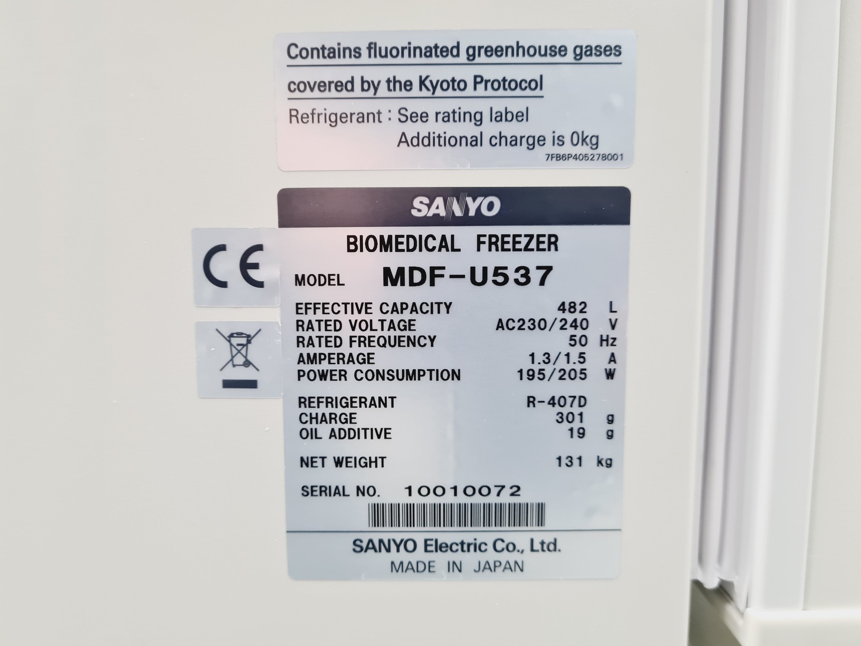 Image of Sanyo Biomedical Freezer MDF-U537 Spares/Repair Lab