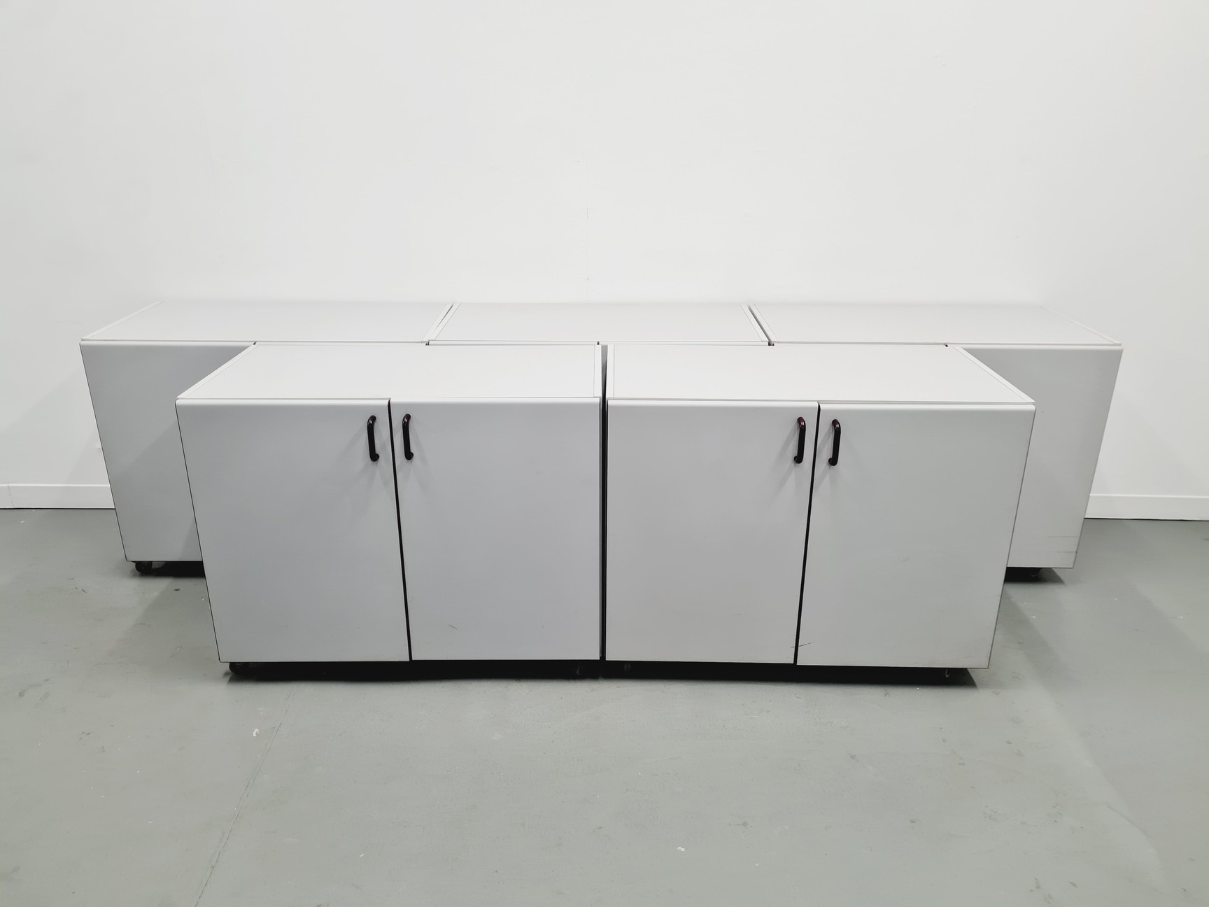 Image of Set of 5 S+B Under Bench Laboratory Storage 2 Doored Cupboards Lab