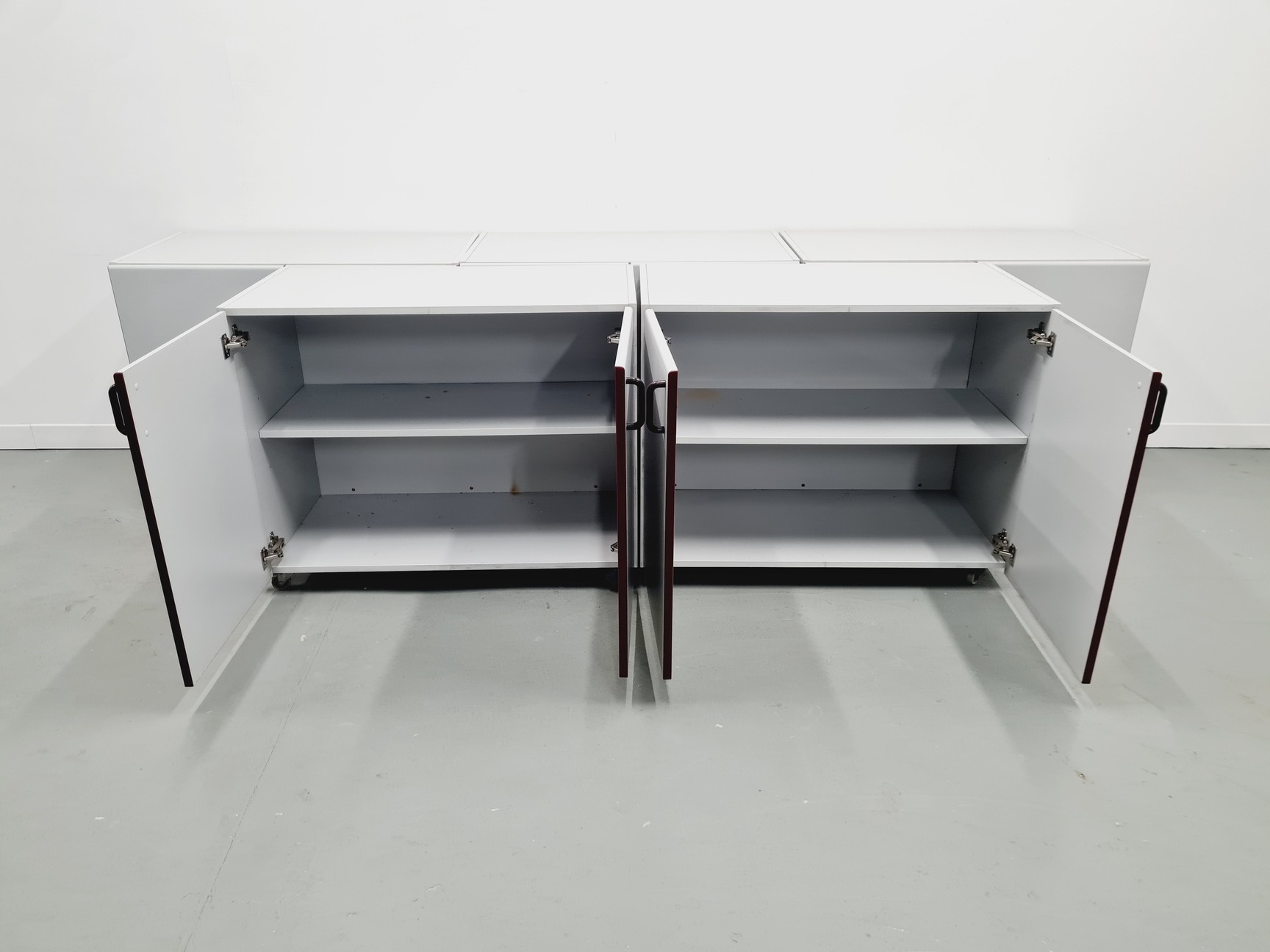 Image of Set of 5 S+B Under Bench Laboratory Storage 2 Doored Cupboards Lab