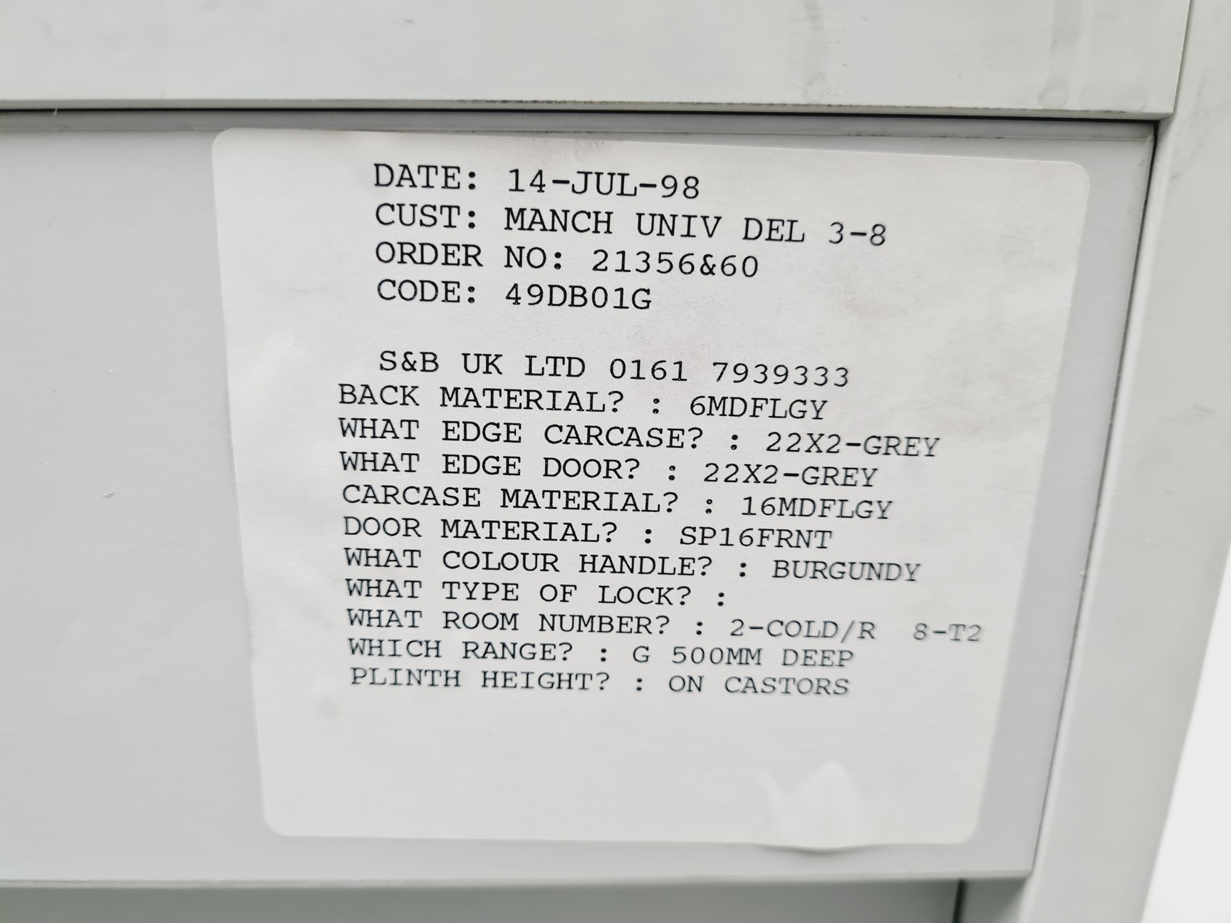 Image of Set of 5 S+B Under Bench Laboratory Storage 2 Doored Cupboards Lab