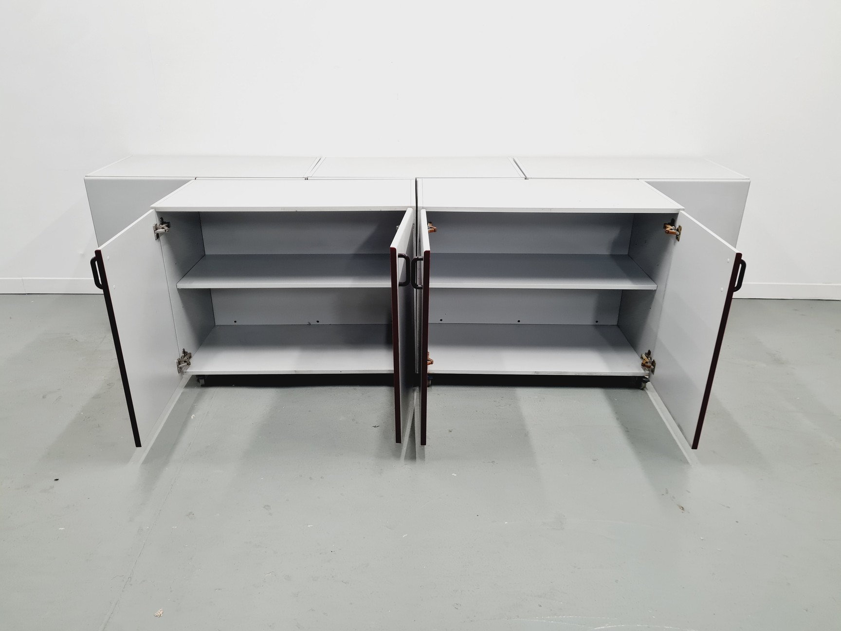 Image of Set of 5 S+B Under Bench Lab Storage 2 Doored Cupboards 