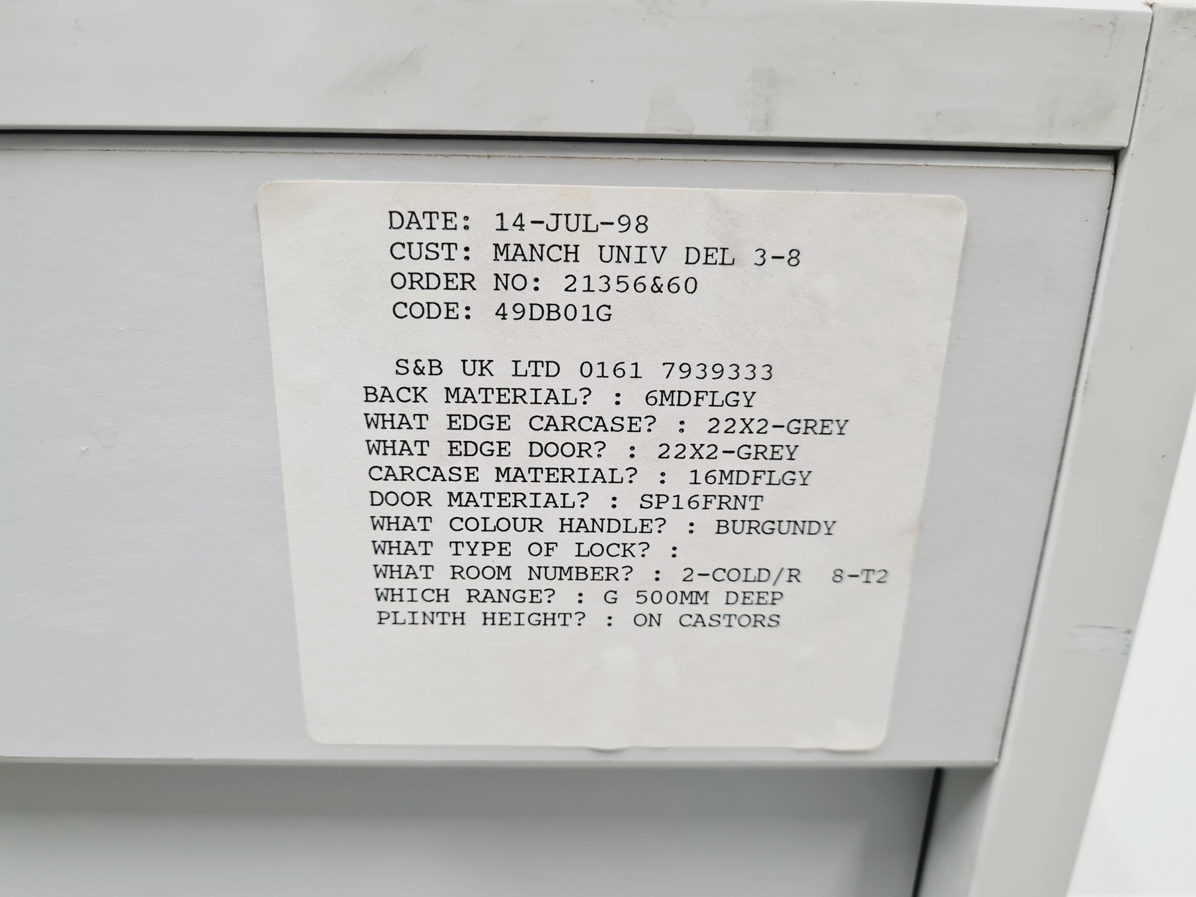 Image of Set of 5 S+B Under Bench Lab Storage 2 Doored Cupboards 