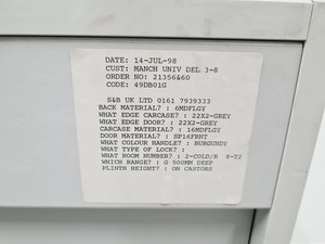 Thumbnail image of Set of 5 S+B Under Bench Lab Storage 2 Doored Cupboards 