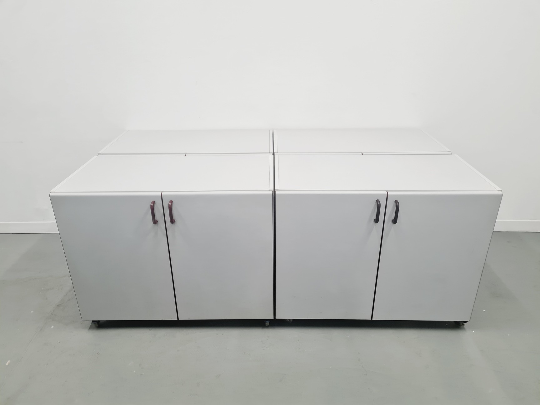 Image of Set of 4 S+B Under Bench Lab Storage 2 Doored Cupboards