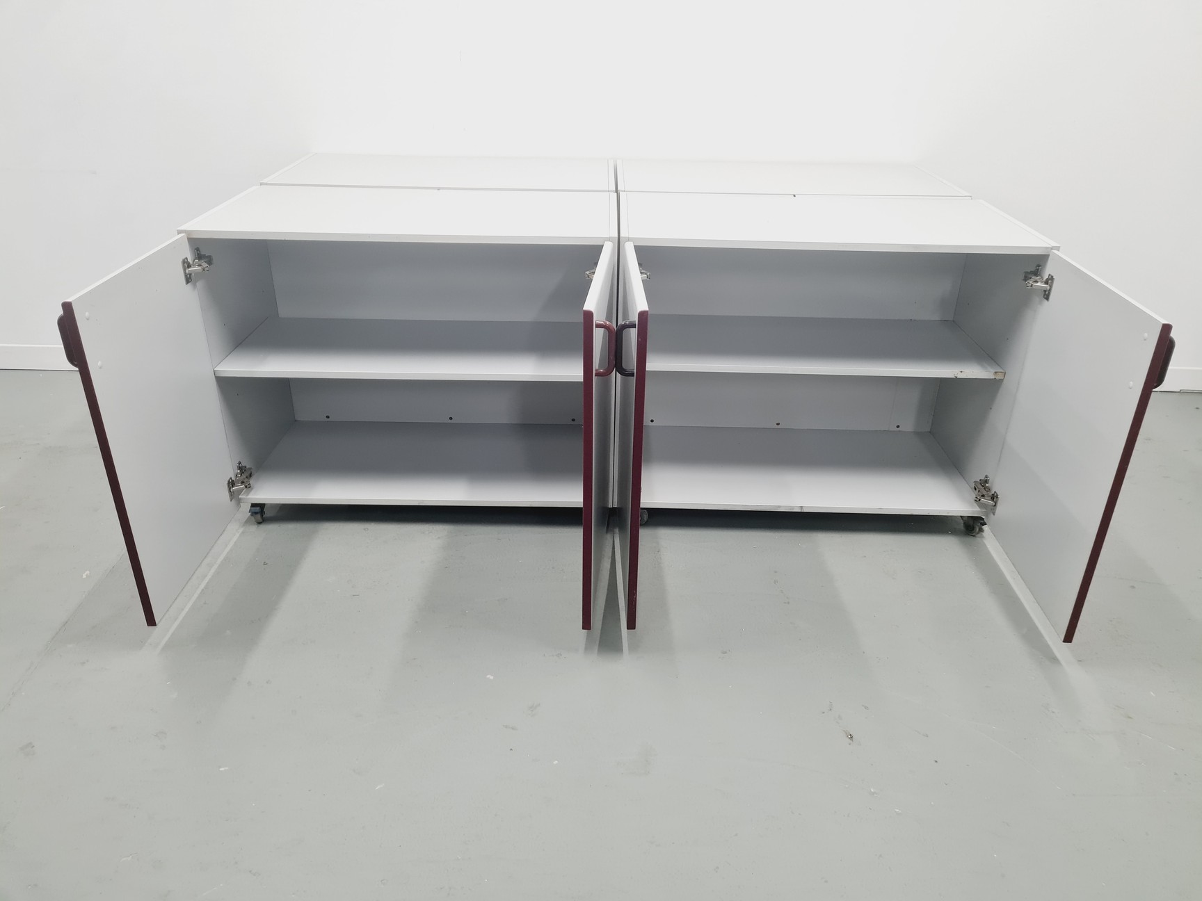 Image of Set of 4 S+B Under Bench Lab Storage 2 Doored Cupboards