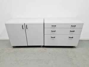 Thumbnail image of Set of 6 S+B Under Bench Lab Storage, 3 x 2 Door Cupboards 3 x 3 Drawer Chests