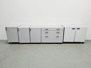 Image of Set of 5 Under Bench Laboratory Storage Mixed Sizes Cupboards