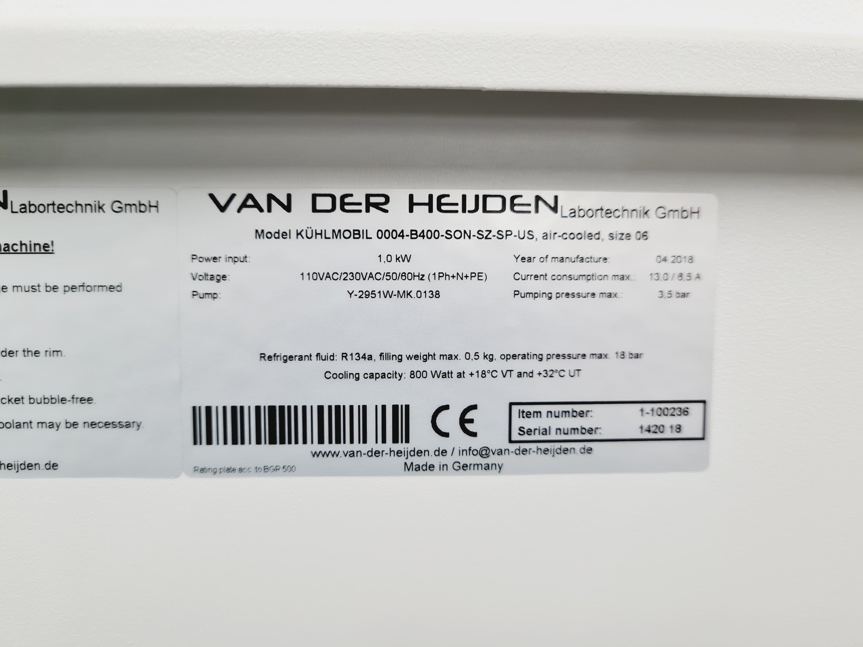 Image of Van Der Heijden Labortechnik Gmbh Water Chiller