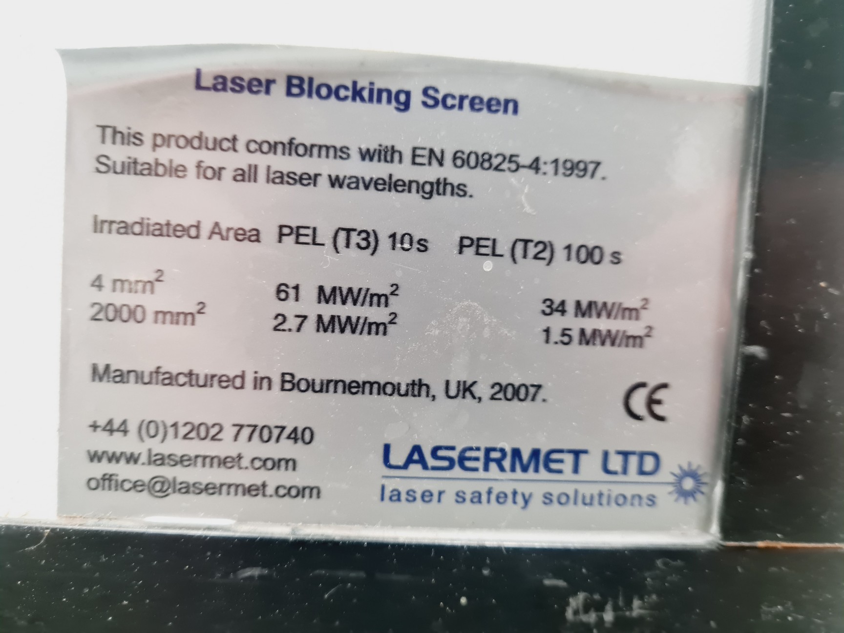 Image of Large Lasermet Heavy Duty Laser Blocking Screen