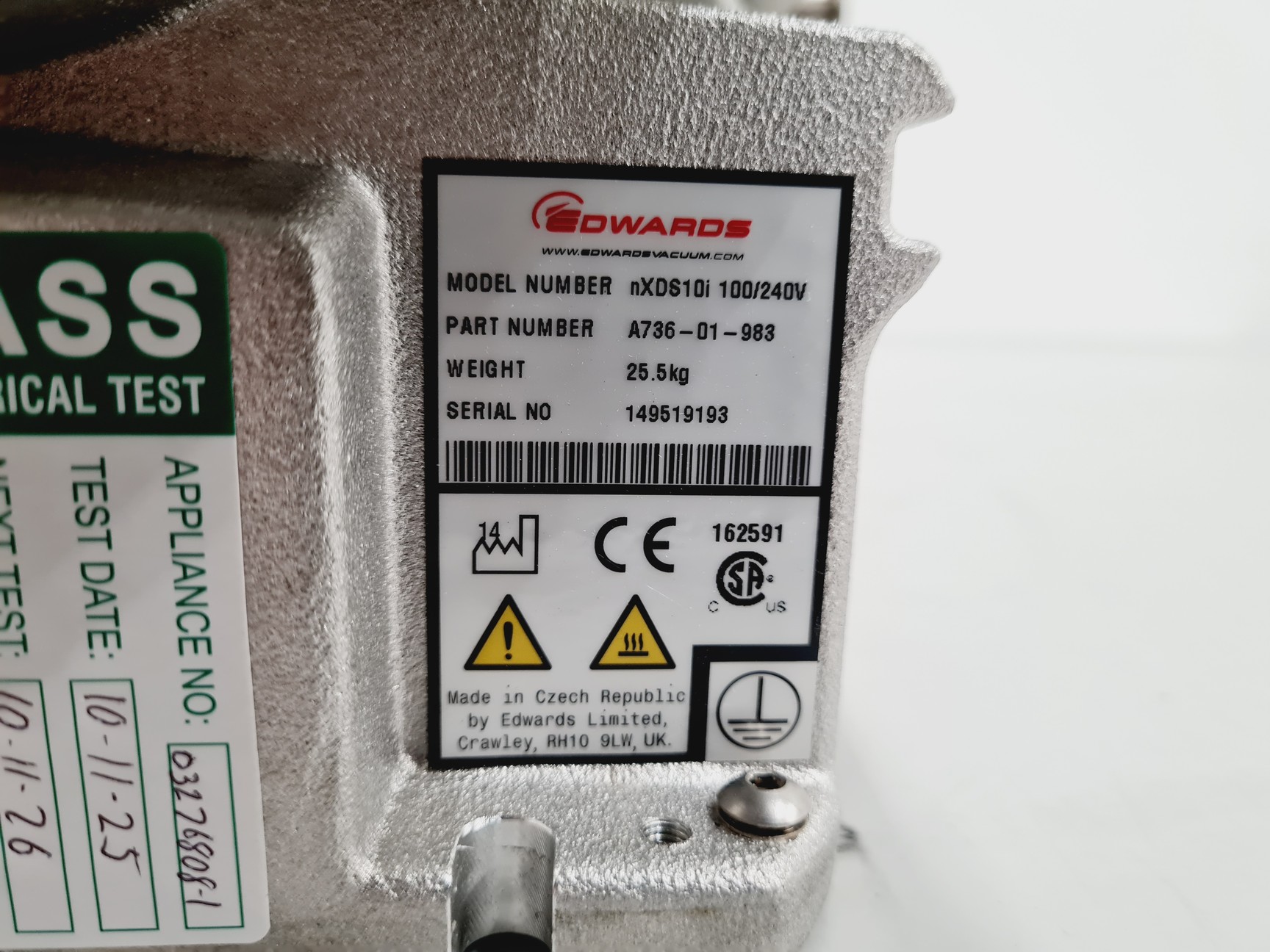 Image of Edwards nXDS10i Scroll Vacuum Pump