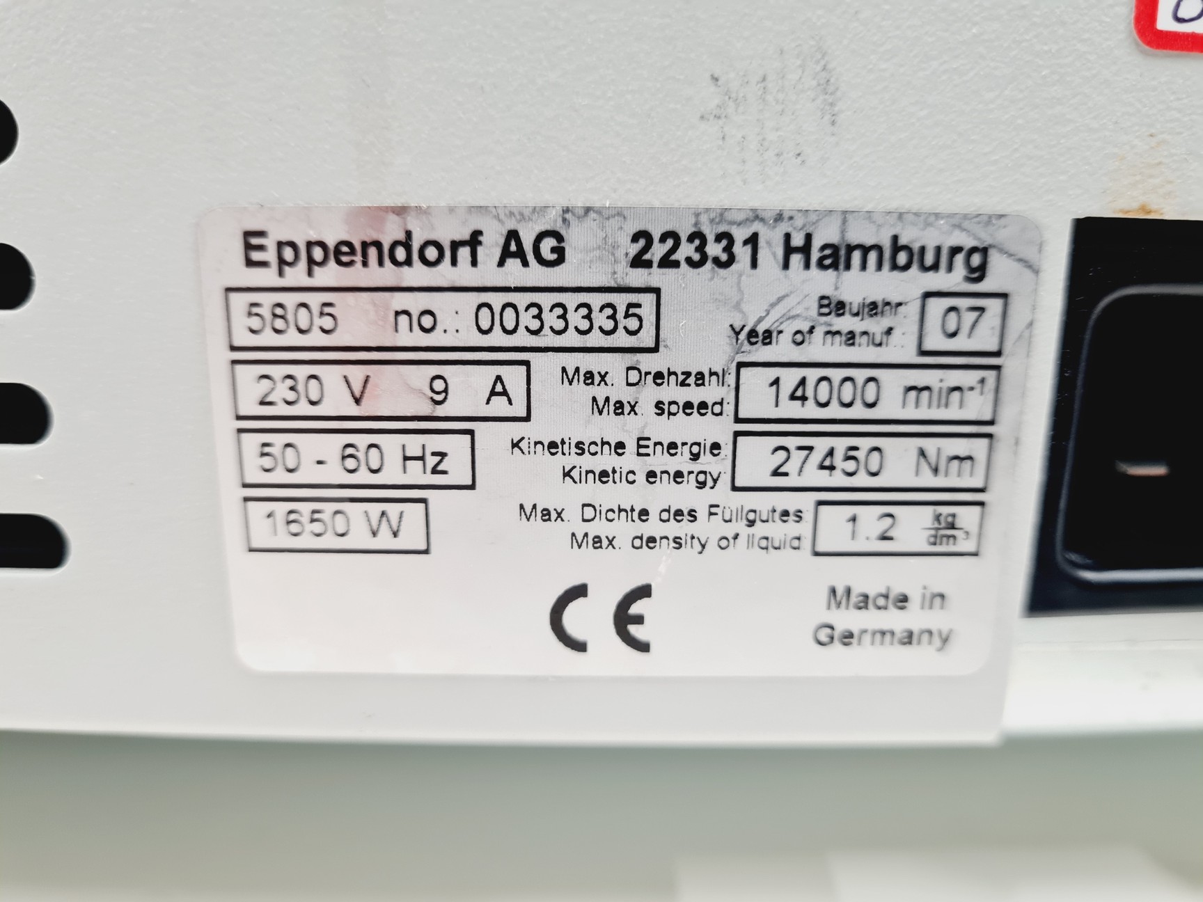 Image of Eppendorf 5804 R Centrifuge w/  Eppendorf A-4-44 Rotor Spares/Repair Lab