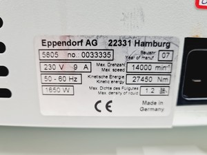 Thumbnail image of Eppendorf 5804 R Centrifuge w/  Eppendorf A-4-44 Rotor Spares/Repair Lab