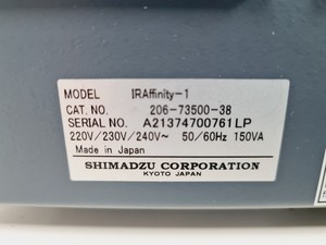 Thumbnail image of Shimadzu IRAffinity-1 FTIR Spectrophotometer with Software Lab Spares/Repairs