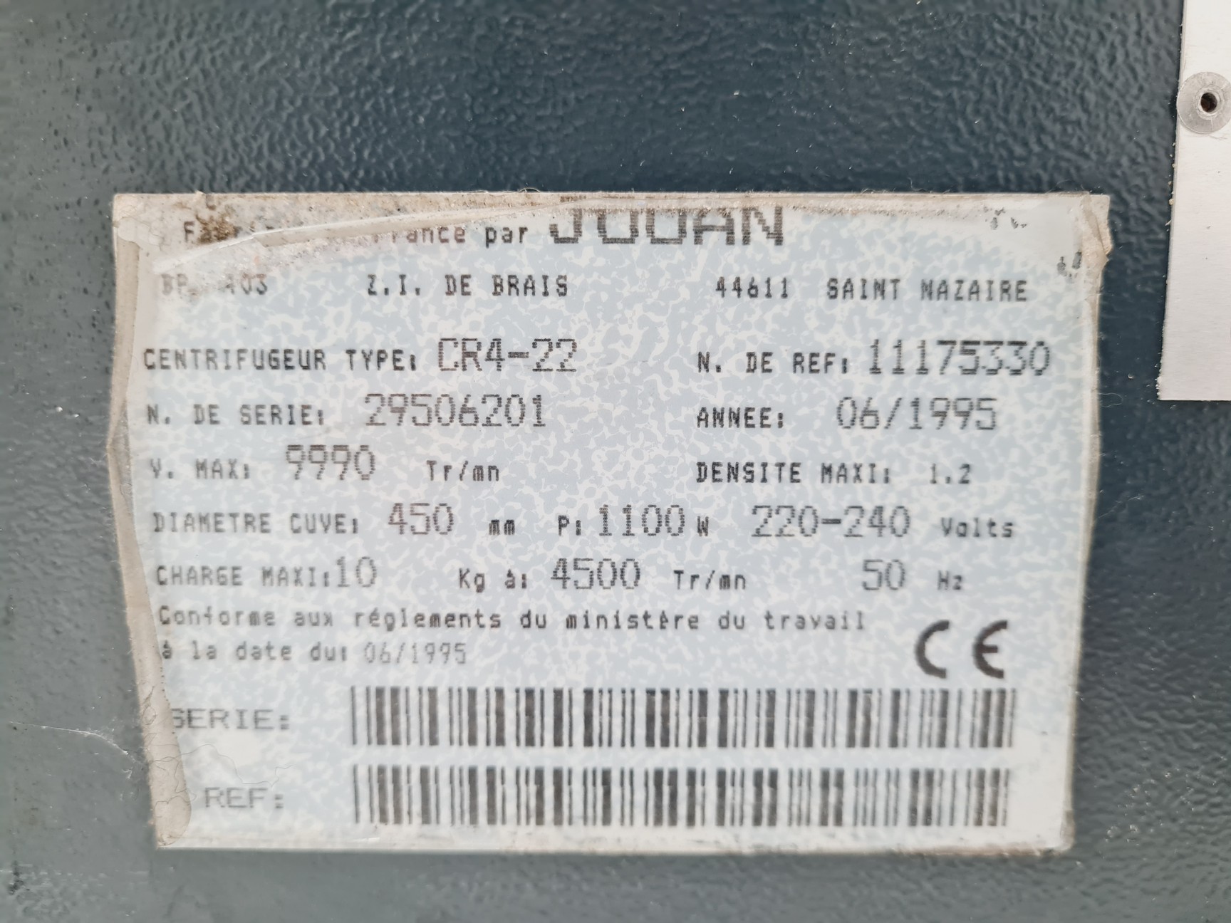 Image of Jouan CR422 CR-422 Refrigerated Centrifuge Lab Spares/Repairs