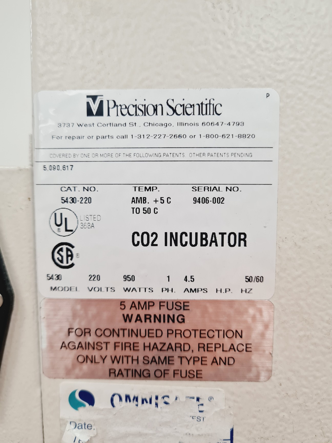 Image of Precision Scientific NAPCO 5430 Dual Chamber Co2 Incubator Lab Spares/Repairs