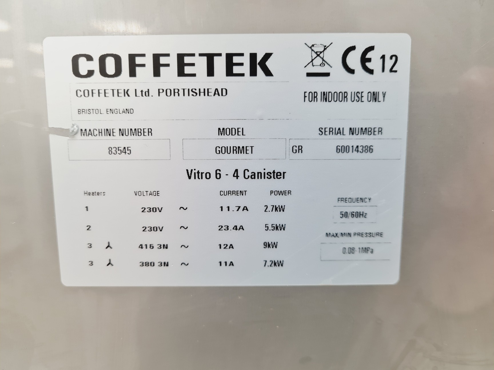 Image of Coffetek Gourmet Vitro 6 4 Cannister Touch Display Coffee Machine