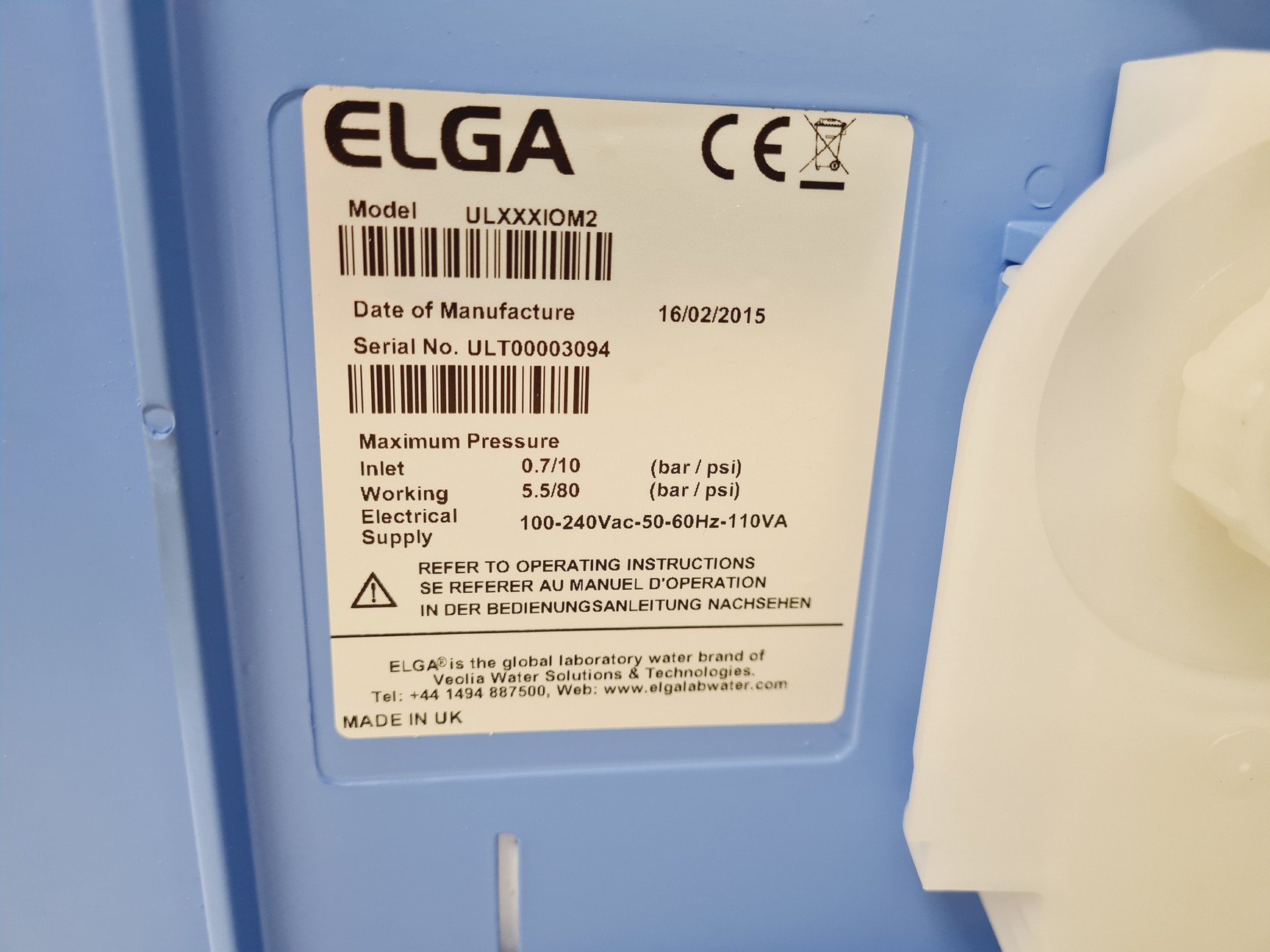 Image of ELGA PURELAB Ultra ULXXXIOM2 MK2 Water Purifier Purification System