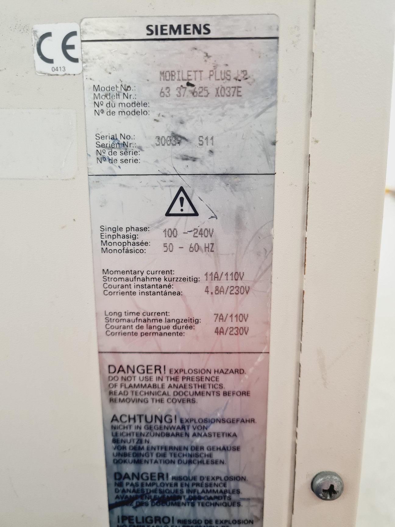 Image of Siemens  Mobilett Plus HP Portable X-ray Machine Labs
