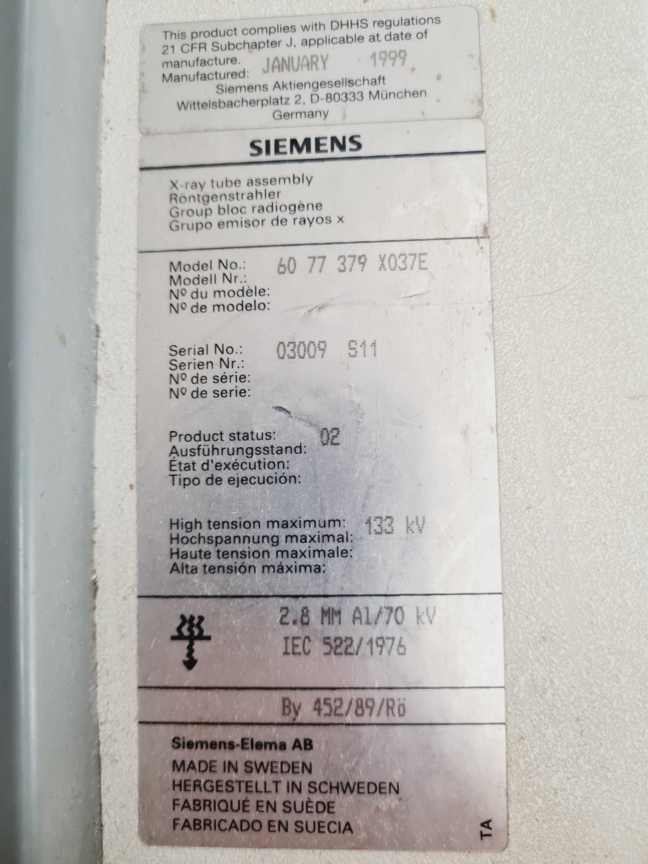 Image of Siemens  Mobilett Plus HP Portable X-ray Machine Labs