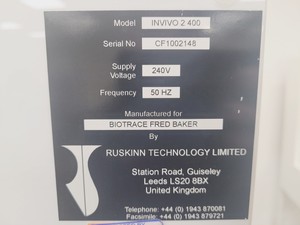 Thumbnail image of Ruskinn Invivo2 400 Hypoxia Workstation Lab