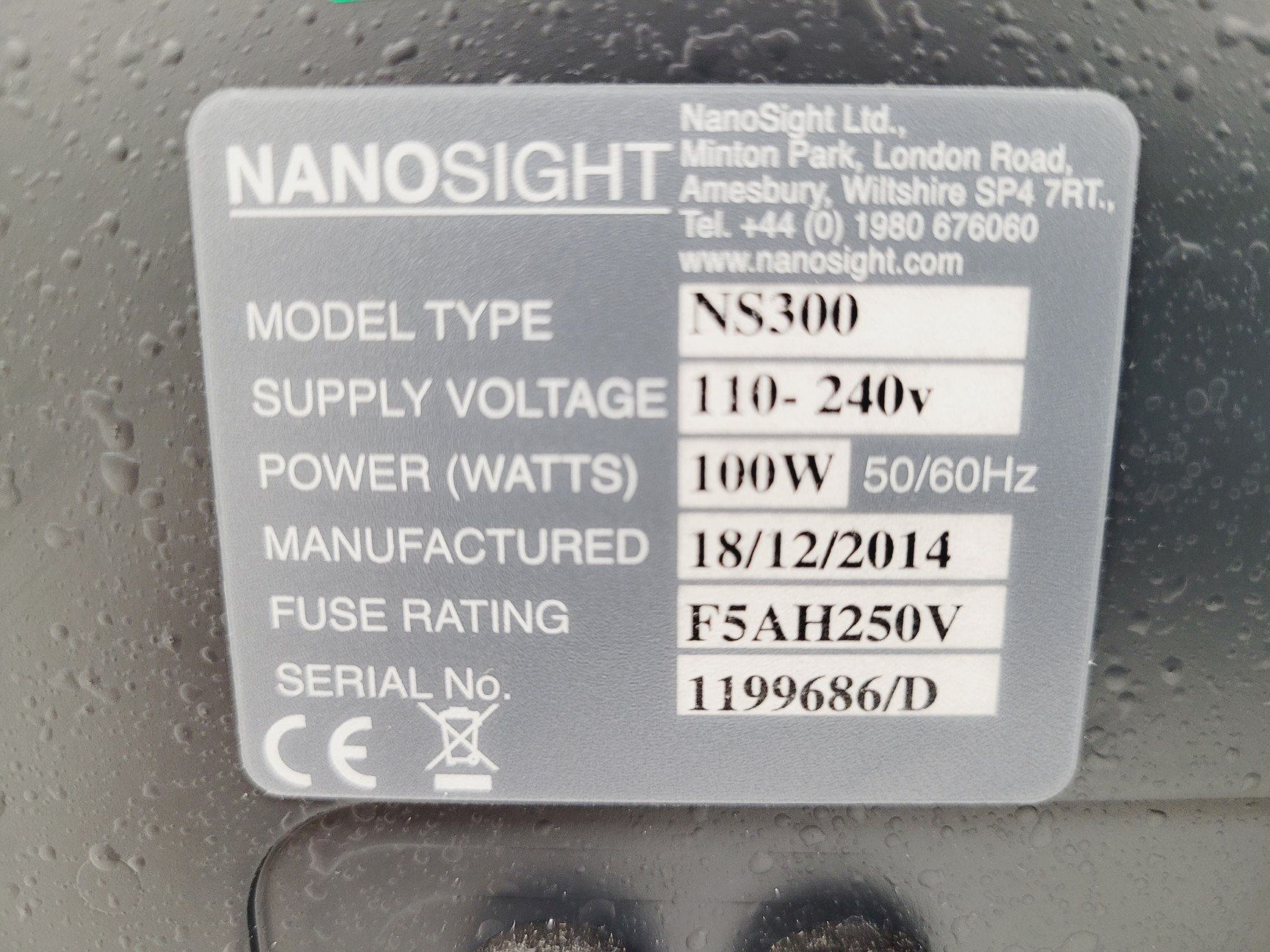 Image of NanoSight NS300 Nanoparticle Tracking Analyser Lab