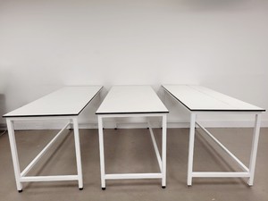 Thumbnail image of 3 x White Trespa Tables 75x200x89cm LWH Lab