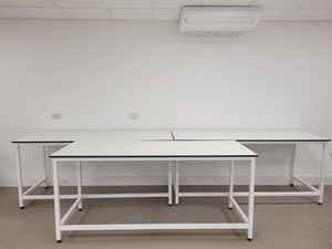 Thumbnail image of 3 x White Trespa Tables 75x200x89cm LWH Lab