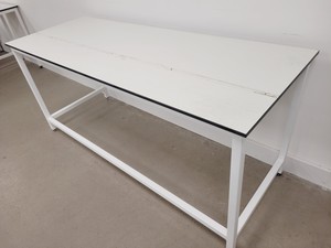 Thumbnail image of 3 x White Trespa Tables 75x200x89cm LWH Lab