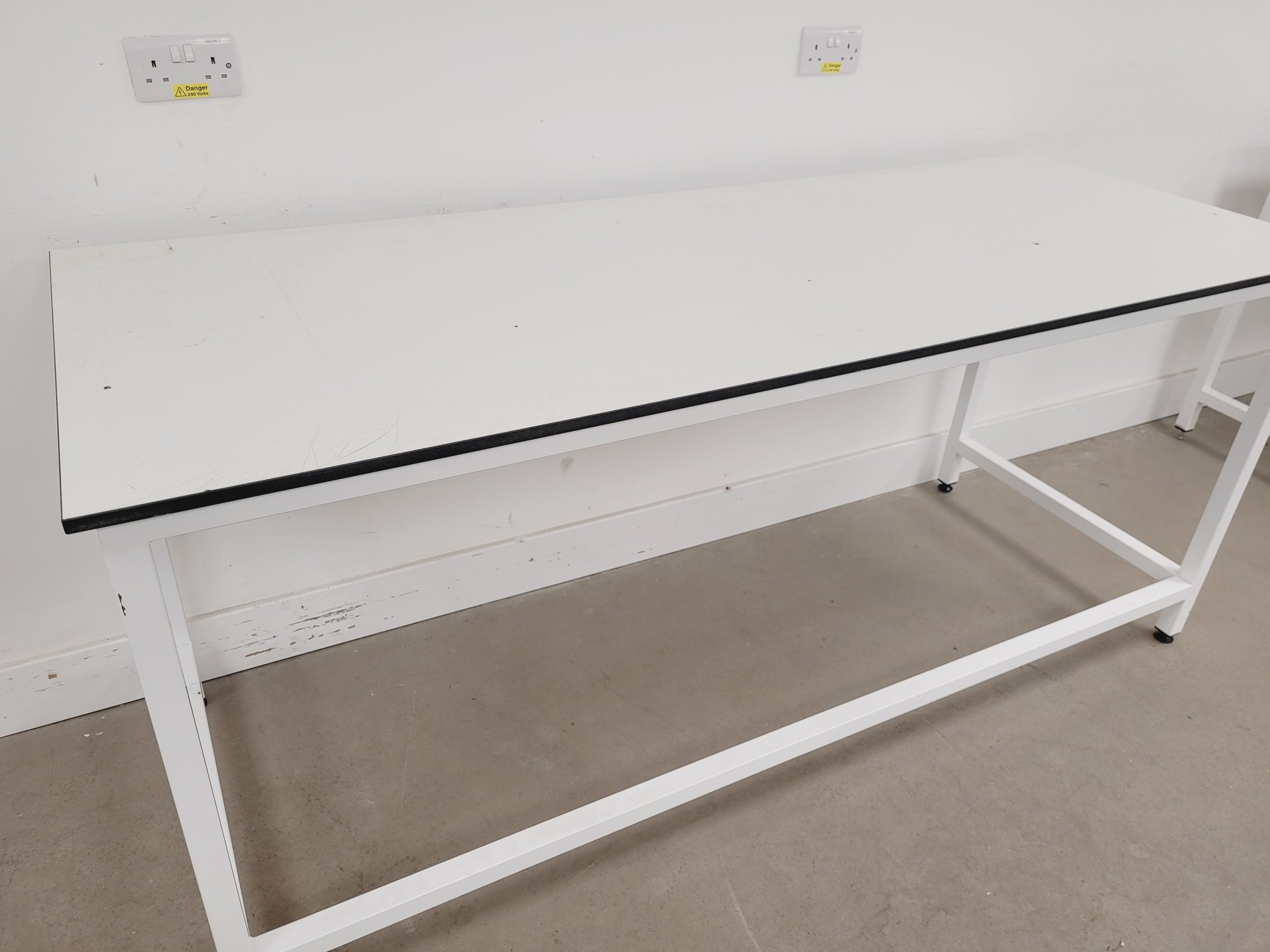 Image of 3 x White Trespa Tables 75x200x89cm LWH Lab