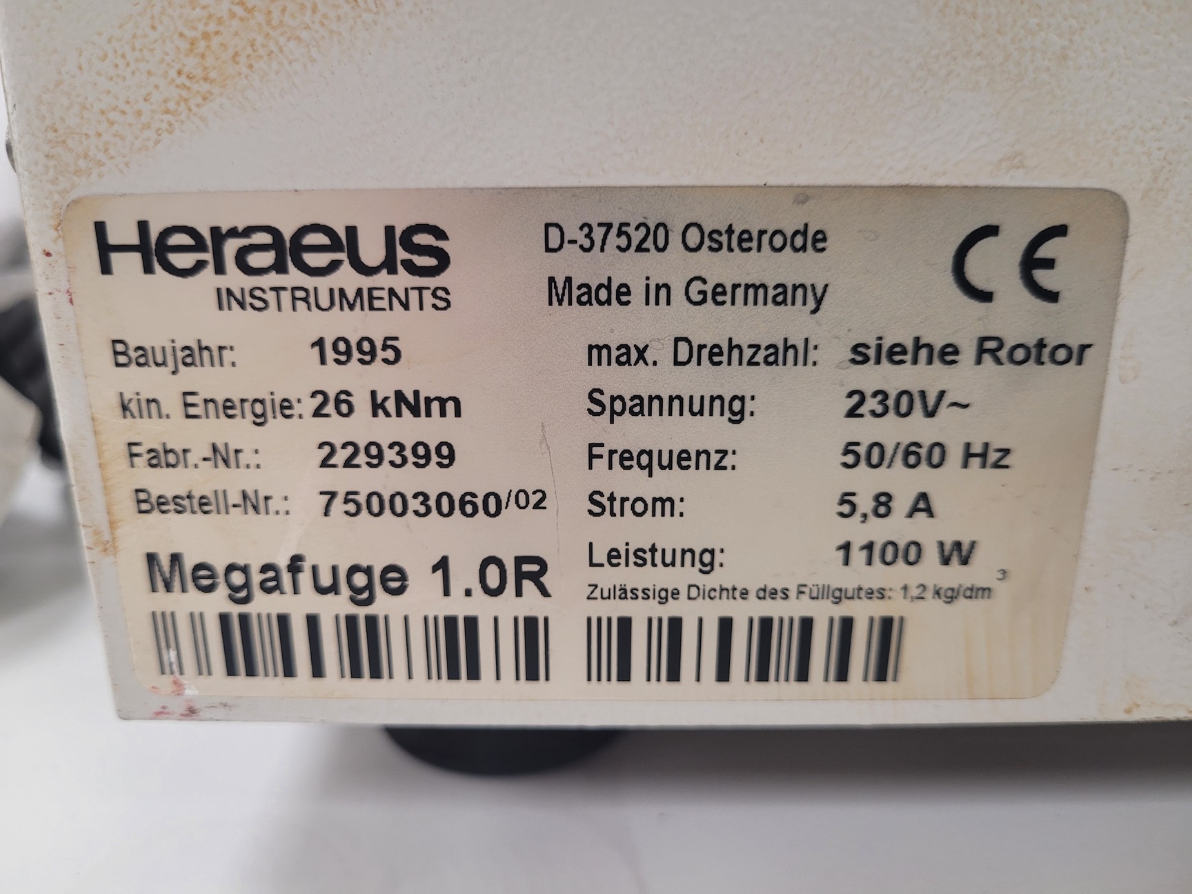 Image of Heraeus Megafuge 1.0R Centrifuge Lab Spares/Repairs