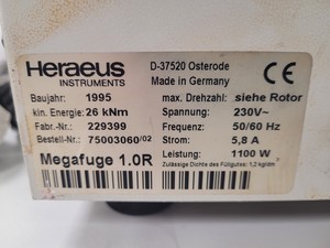 Thumbnail image of Heraeus Megafuge 1.0R Centrifuge Lab Spares/Repairs