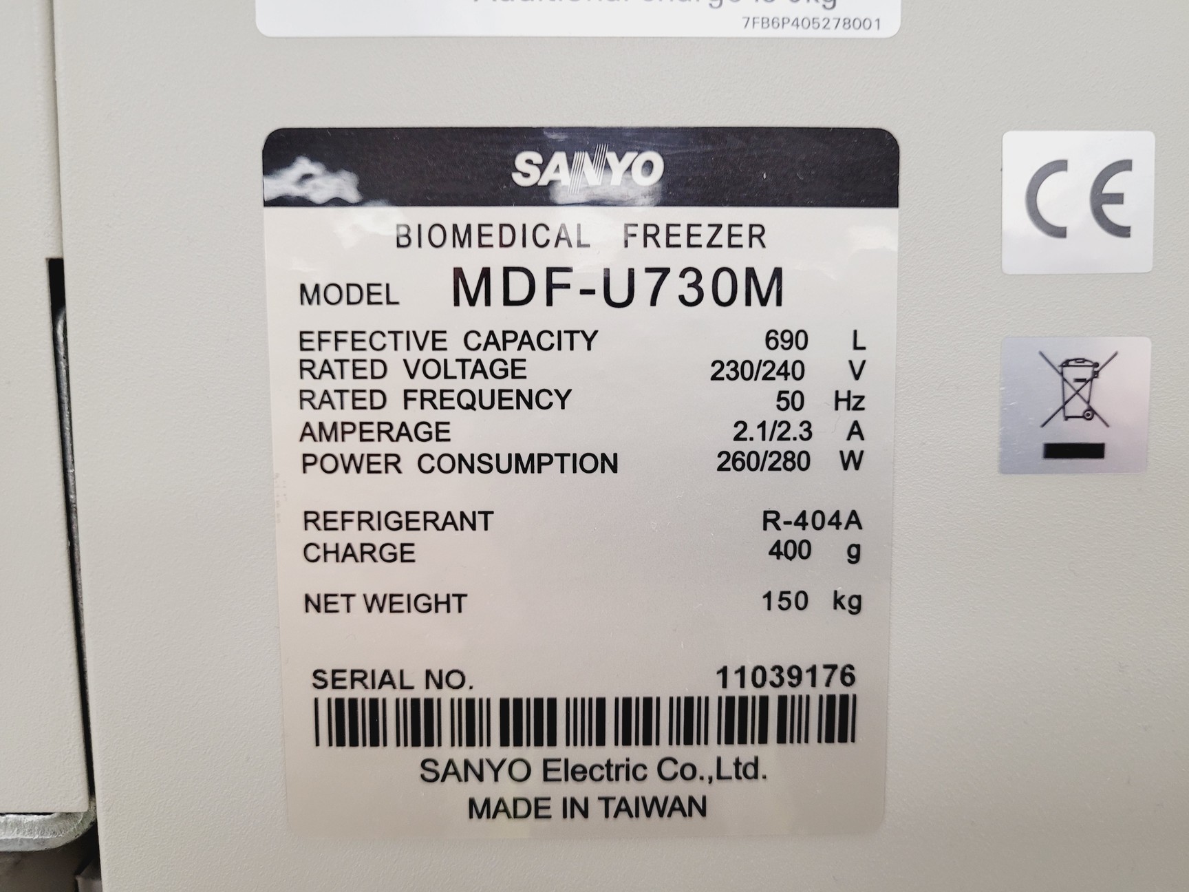 Image of Sanyo MDF-U730M Biomedical Freezer Lab