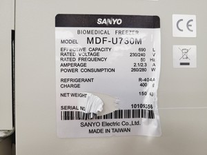 Thumbnail image of Sanyo Model - MDF-U730M Biomedical Freezer Lab