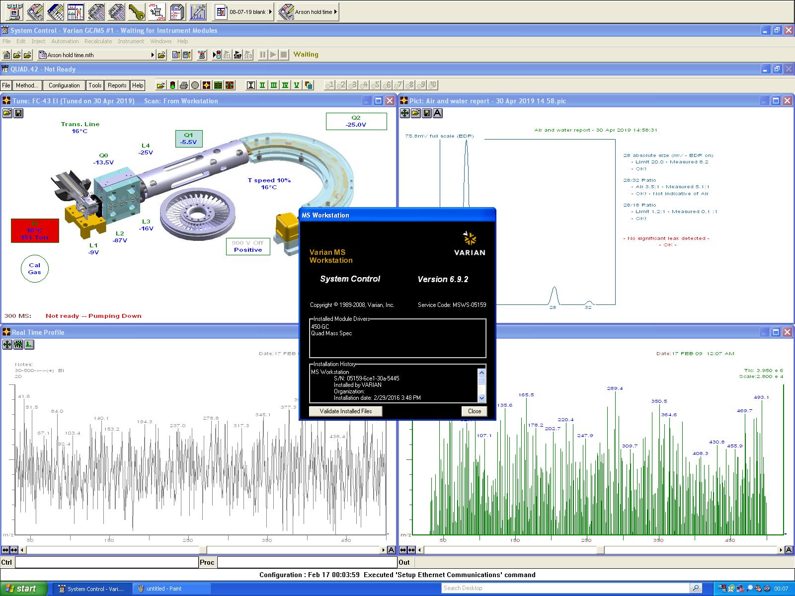 Image of Varian 450-GC GC-MS System w/ 300-MS SQ Mass Spectrometer & CP 8410 Autosampler