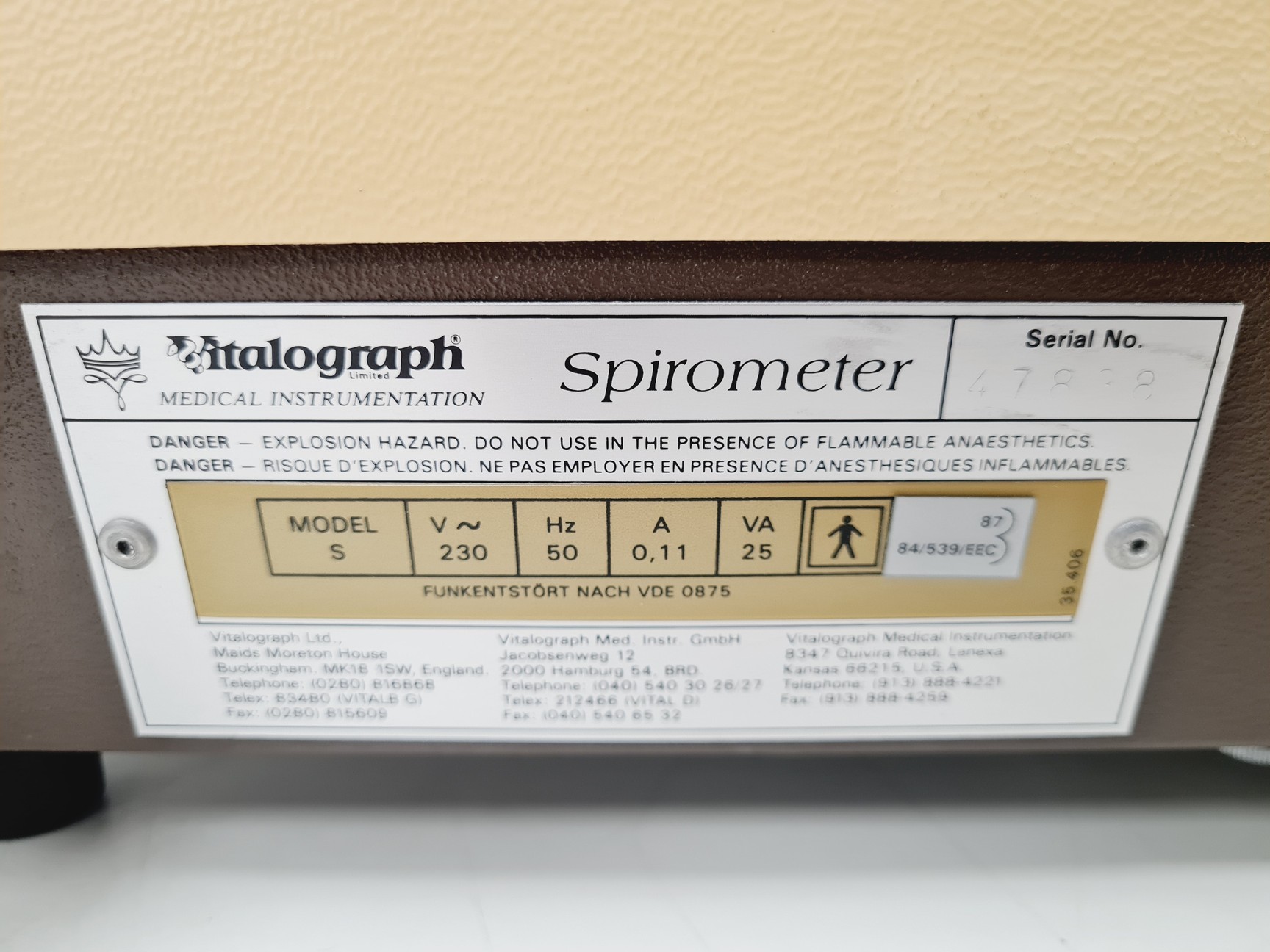 Image of 2 x Vitalograph Spirometers Model S PFT Printer Lab