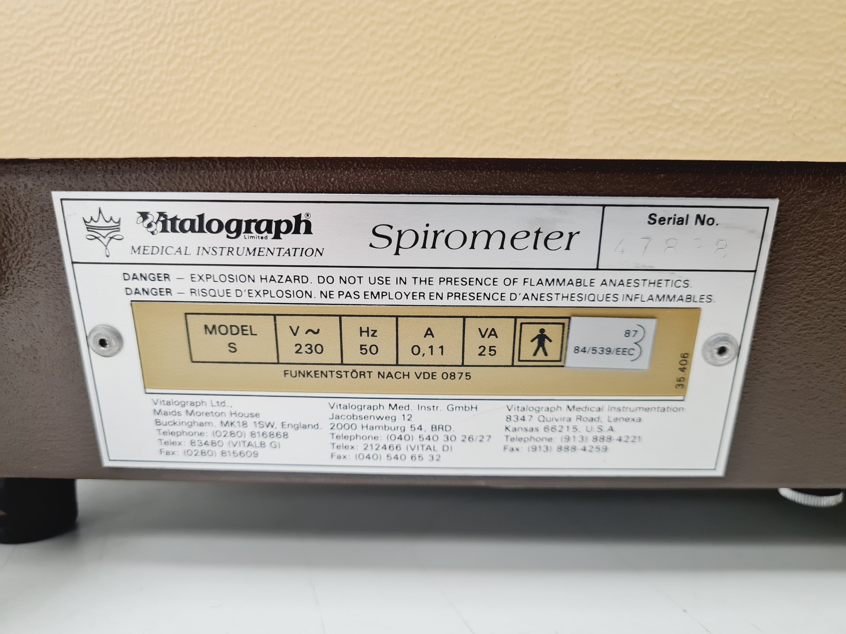 Image of 2 x Vitalograph Spirometers Model S PFT Printer Lab