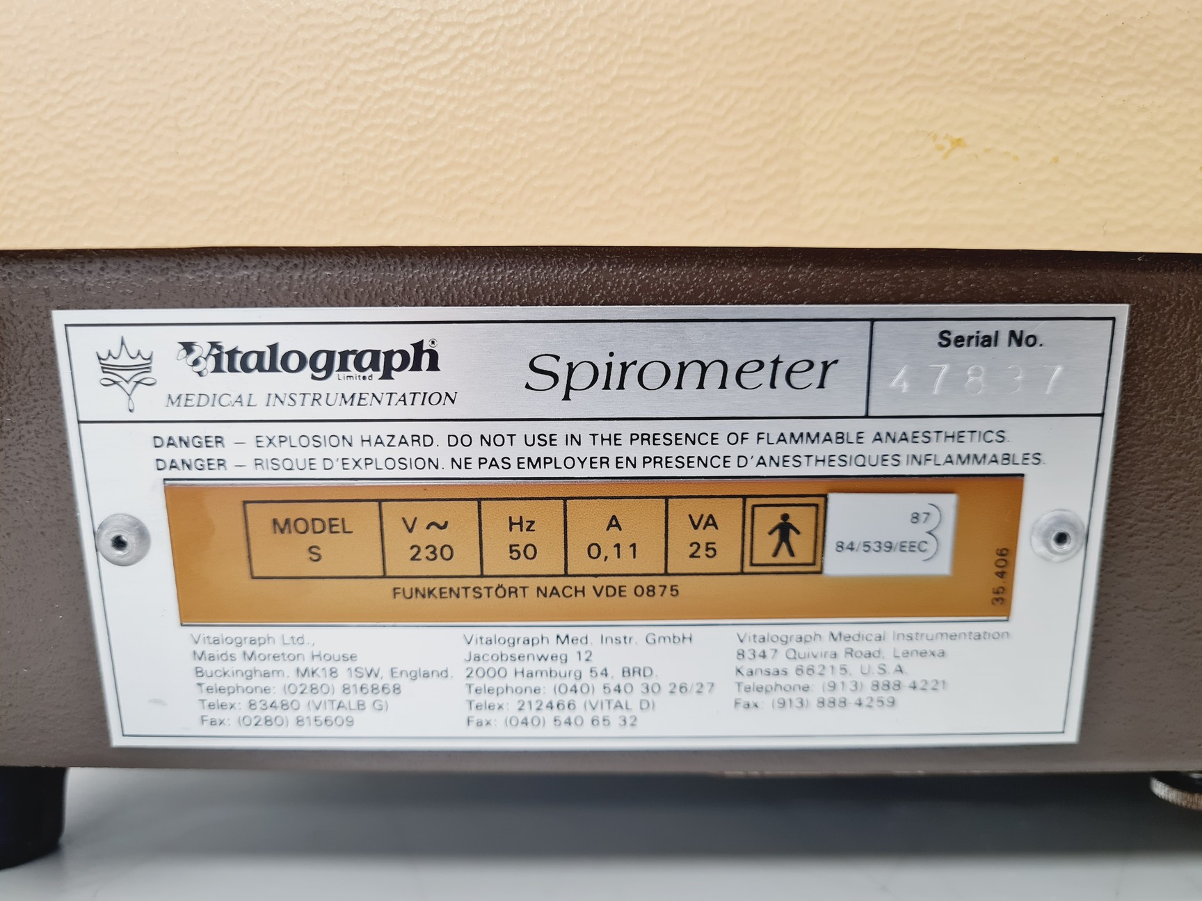 Image of 2 x Vitalograph Spirometers Model S PFT Printer Lab