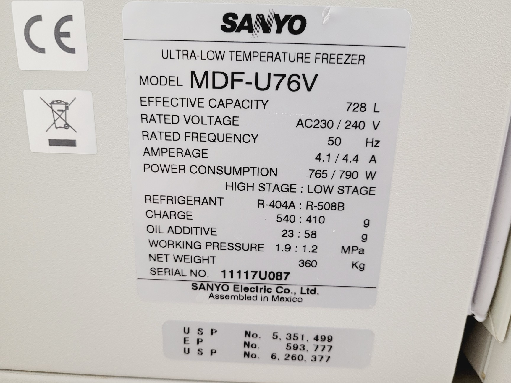 Image of Sanyo MDF-U76V -86 Ultra Low Temperature Freezer Lab