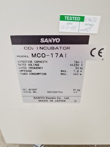 Thumbnail image of Sanyo MCO-17AI CO2 Incubator Lab