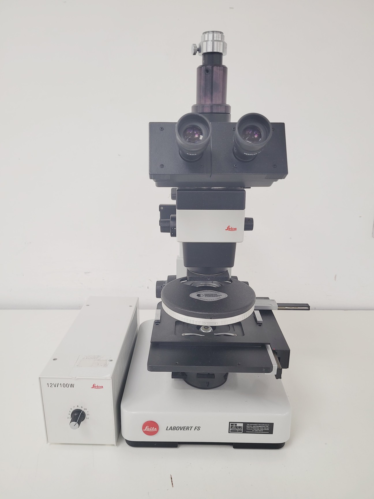 Image of Leica Leitz Labovert FS Microscope With Leica 12V/100W Power Supply Lab