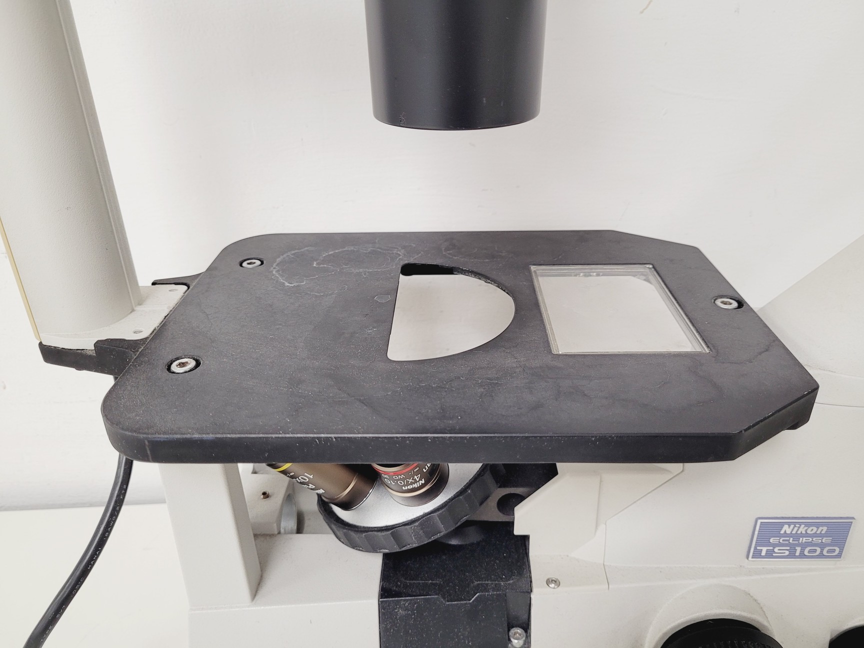 Image of Nikon Eclipse TS100 Microscope w/ 3 x Objectives 4X/0.10, 10X/0.25, 20X/0.40 Lab