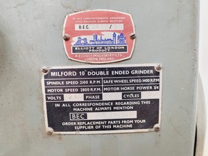 Thumbnail image of Milford 10" Double Ended Pedestal Grinder