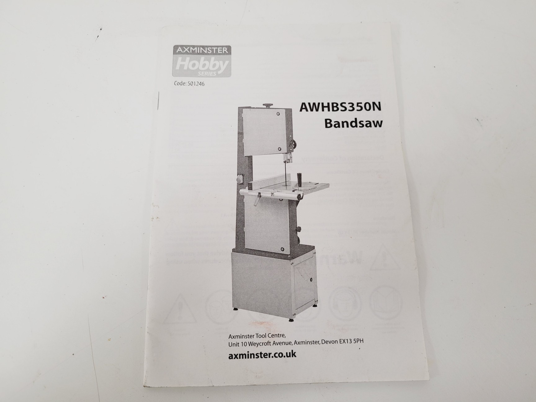Image of Axminster Hobby Series AWHBS350N Vertical Band Saw & Accessories