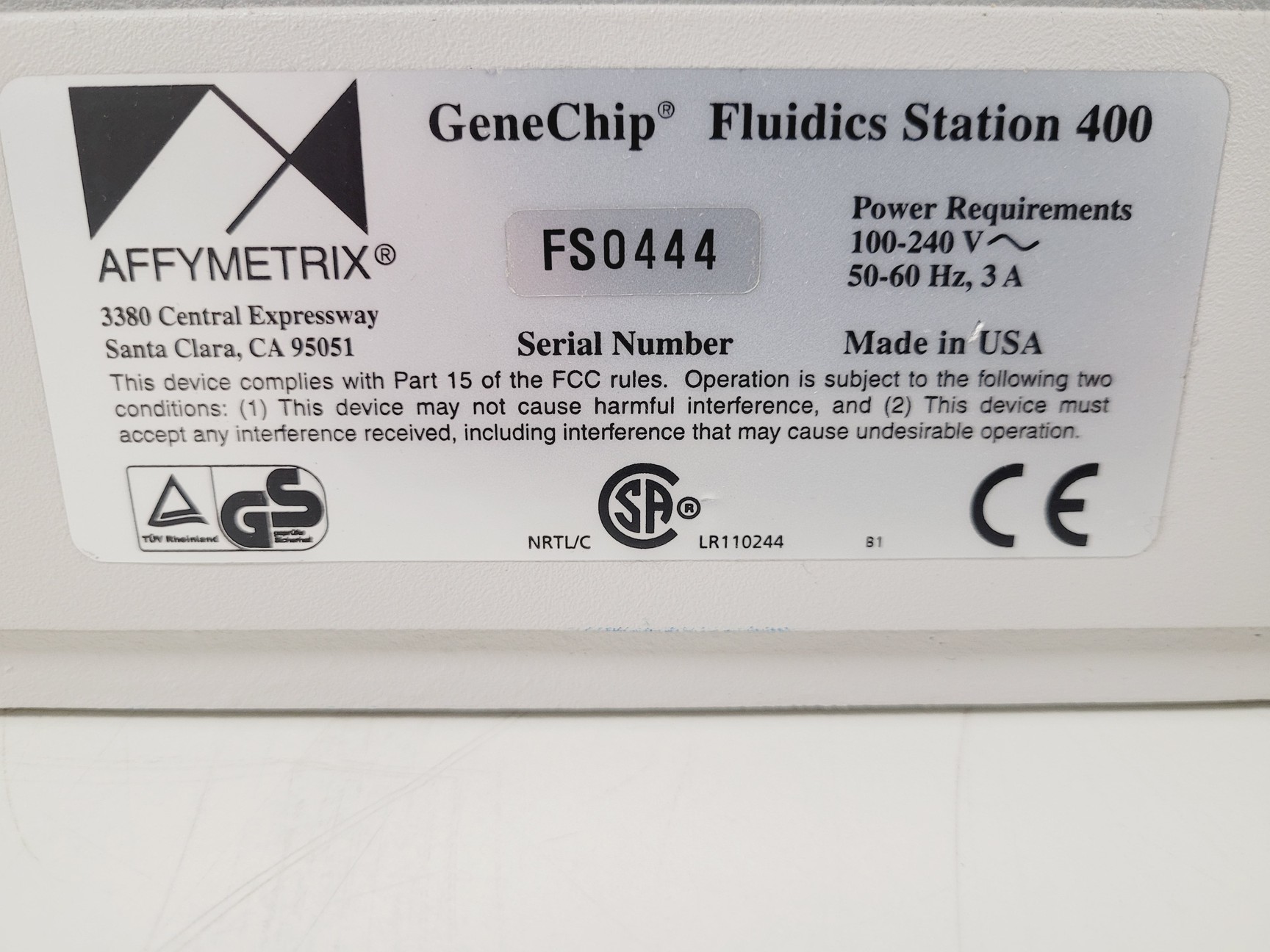 Image of GeneChip Fluidics Station Model 450 Lab