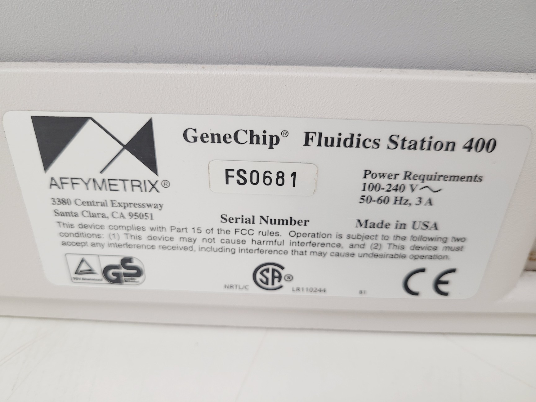 Image of GeneChip Fluidics Station Model 450/400 Lab