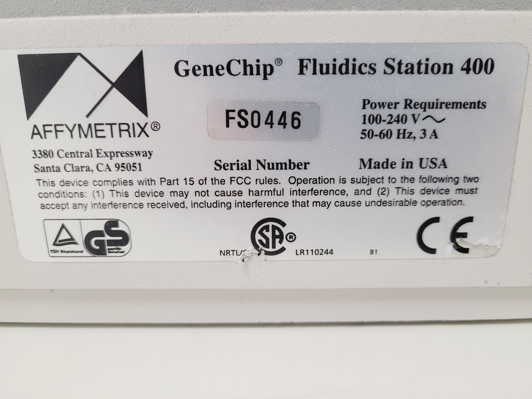 Image of GeneChip Model 450/400 Fluidics Station Lab