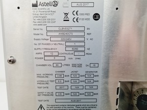 Thumbnail image of Astell Scientific™ Autofill Benchtop Autoclave