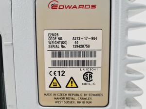 Thumbnail image of Edwards 28 E2M28 Vacuum Pump Lab