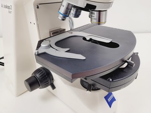 Thumbnail image of Zeiss Axioskop 2 MAT w/ 4 X Objectives (Plan-NEOFLAUR, Epiplan) & EBQ 100 PSU 